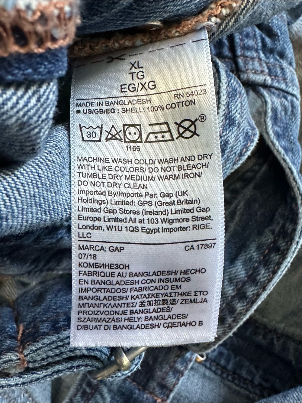 GAP Women's Denim Overalls in Blue - Picture 6 of 6